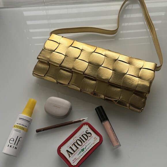 Neiman Marcus Chunli Gold Woven Evening Bag - Picture 3 of 6